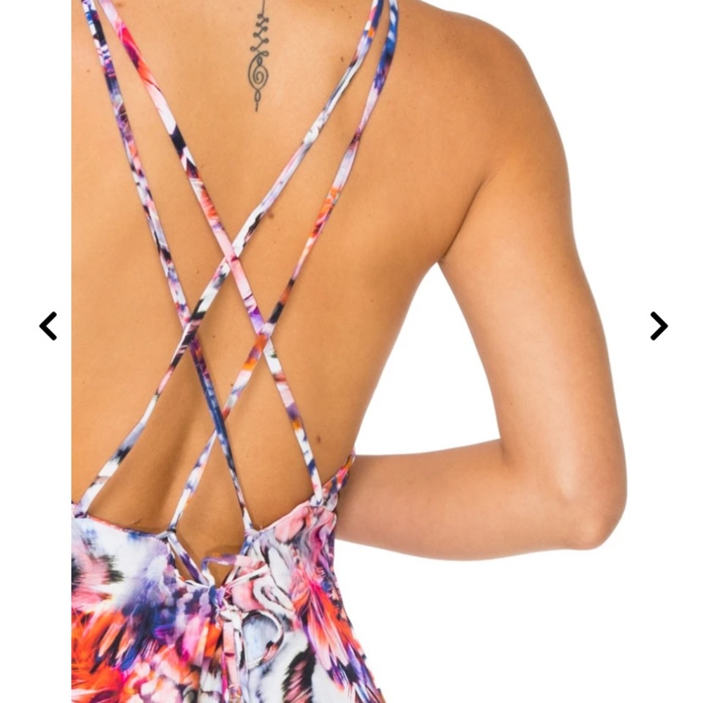 Luli Fama Fuego Deep V Halter Pantsuit